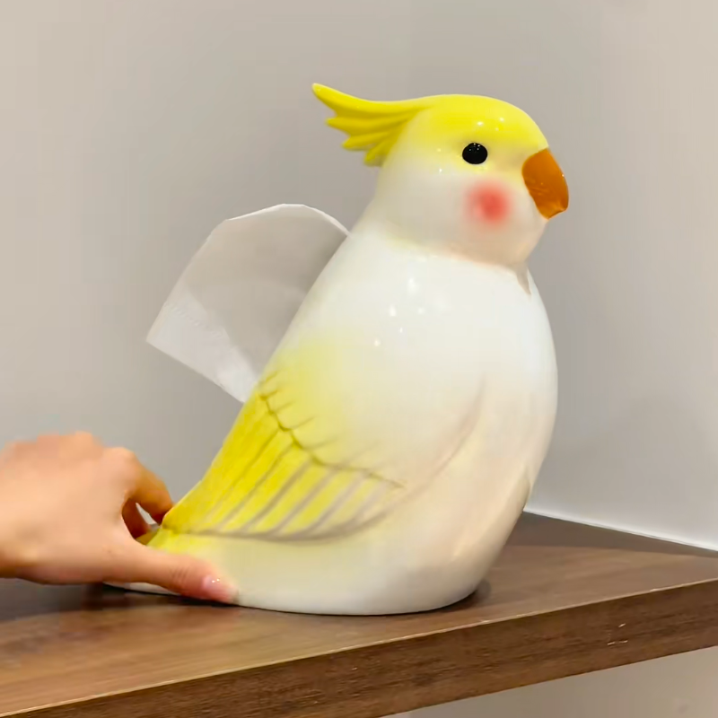 萌宠玄风鹦鹉纸巾盒家用陶瓷抽纸盒高颜值客厅餐桌纸巾盒装饰摆件,收纳整理,纸巾盒,淘宝优惠券,粉丝福利购,淘宝优惠卷