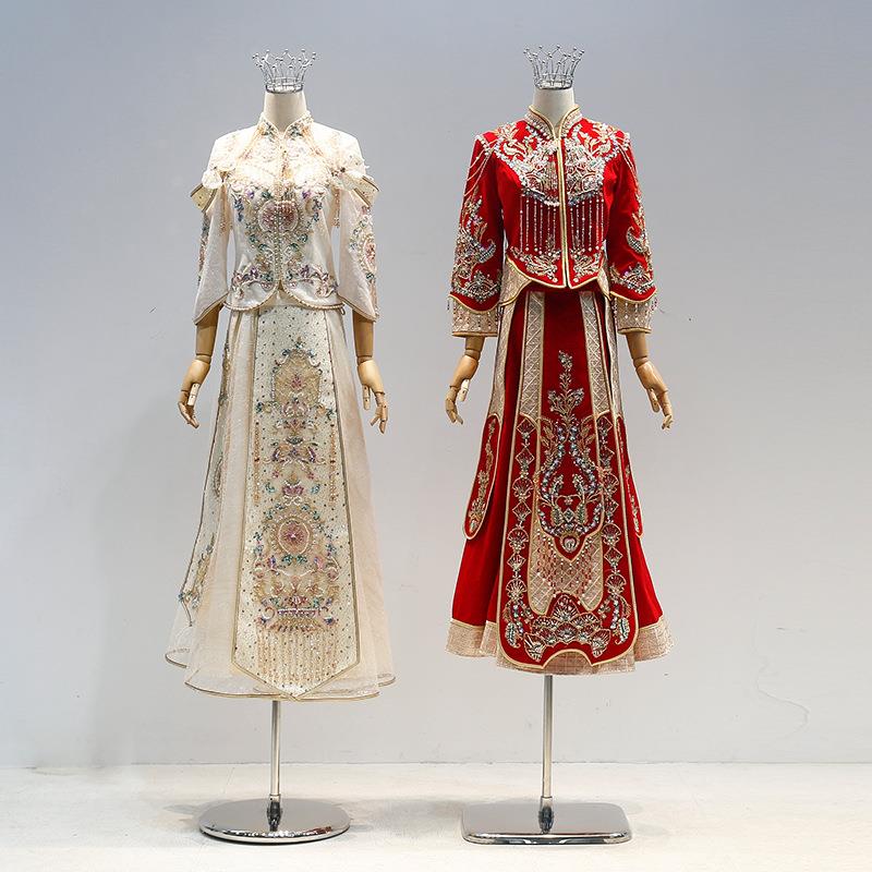 服装店女模特架子婚纱秀禾假人体模型半身女装模特道具展示架全身
