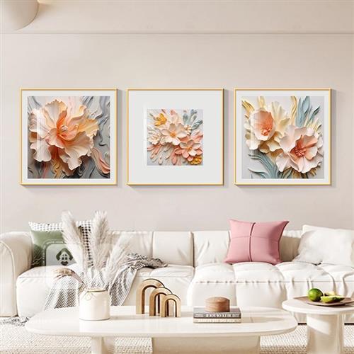 奶油风餐厅装饰画高档花卉小件挂画客厅走廊过道餐桌饭厅晶瓷壁画图片