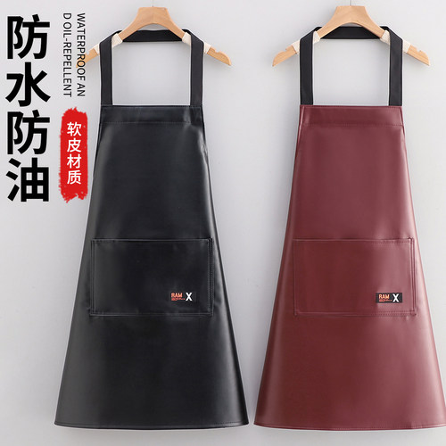 防水防油PU软皮革围裙