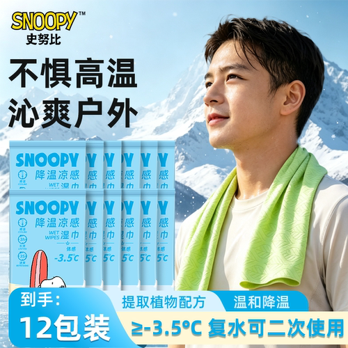 sunde史努比降温户外冰感毛巾