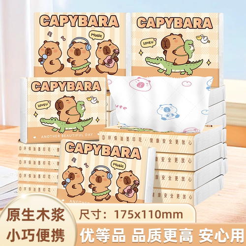 卡皮巴拉印花抽纸24包手帕纸
