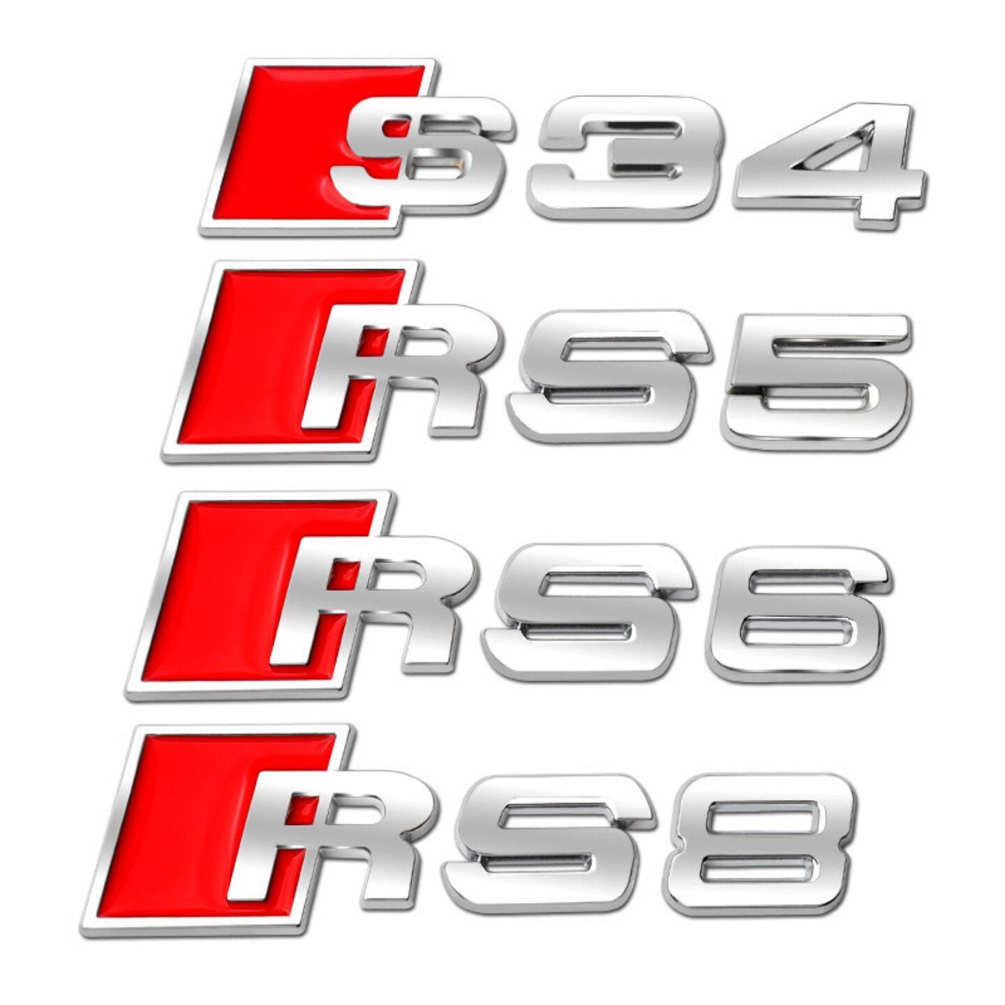 适用奥迪A4L A6LA5A7 S3 RS4S5S6S8运动款高性能RS个性车标后尾标