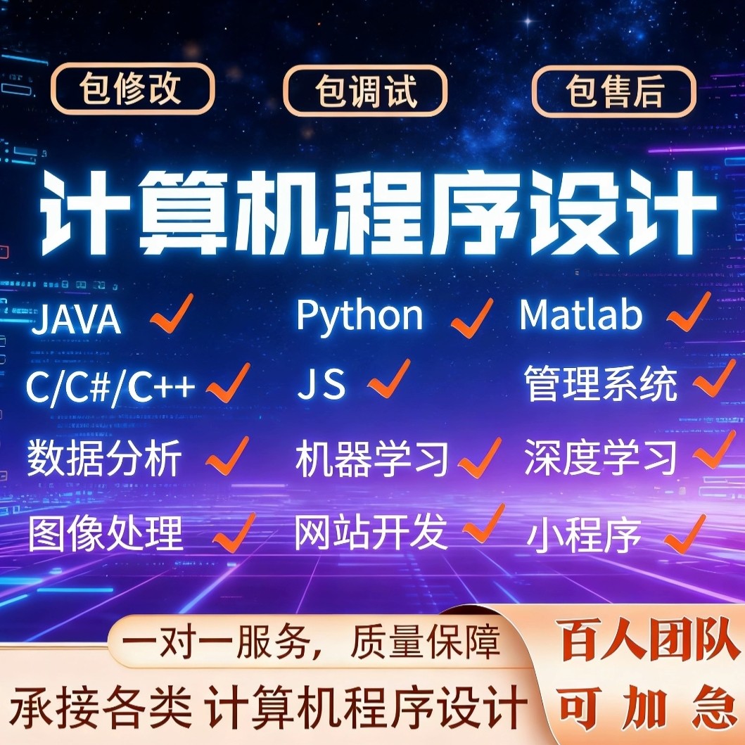 计算机程序设计java代码编写网站python系统算法项目APP开发定制