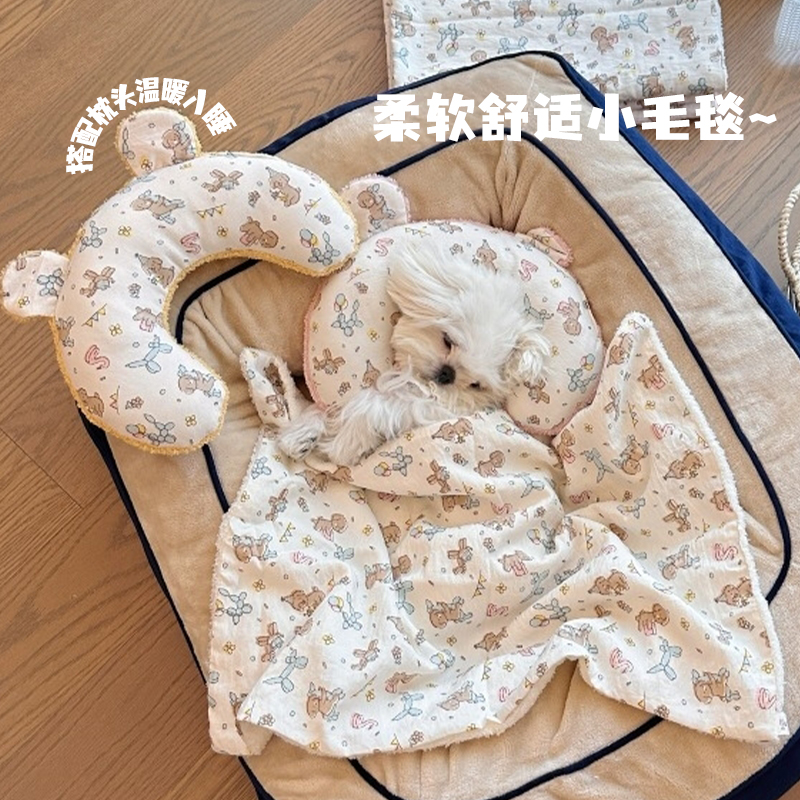 宠物毛毯加厚狗狗睡垫狗窝猫窝冬天毯子宠物被子睡觉用猫咪小枕头