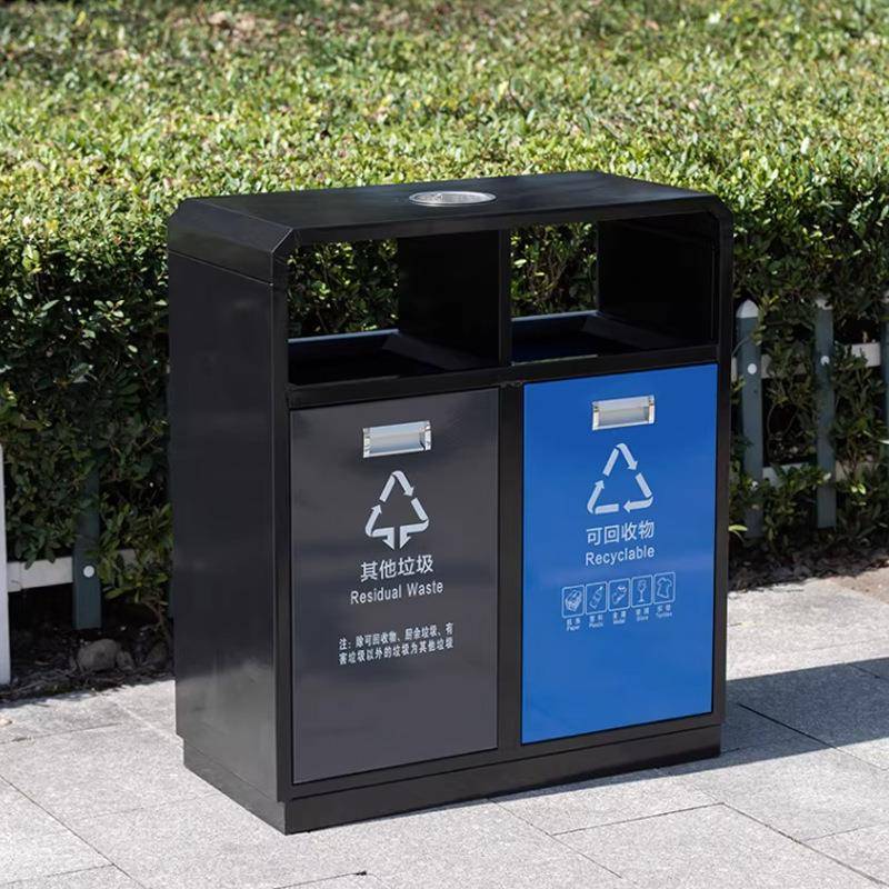 不锈钢户外垃圾桶果皮箱大号分类小区果壳箱物业室外环卫环保桶