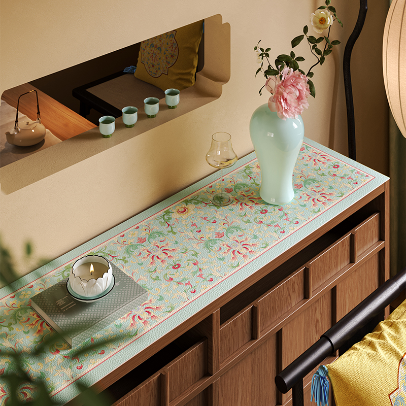 丹青物语新中式皮革边柜垫