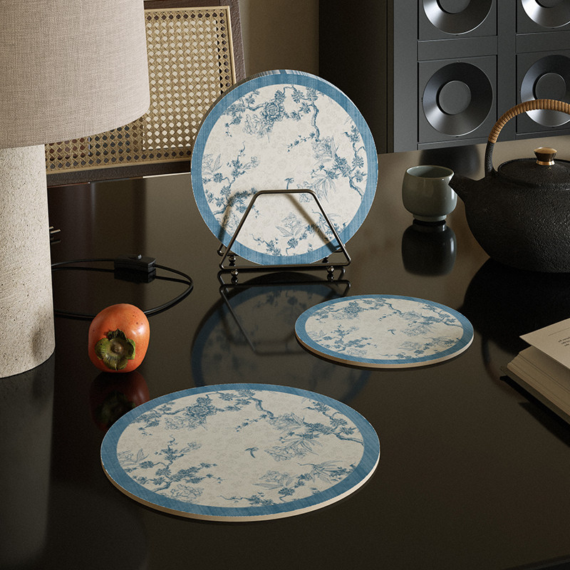 枝意中式诧寂风杯垫吸水防油隔热高级感客厅餐桌桌面耐高温碗垫,居家布艺,餐垫,淘宝优惠券,粉丝福利购,淘宝优惠卷