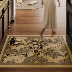 云鬓松新中式 玄关进门入户门垫防滑脚垫耐脏可裁剪门外除尘地毯