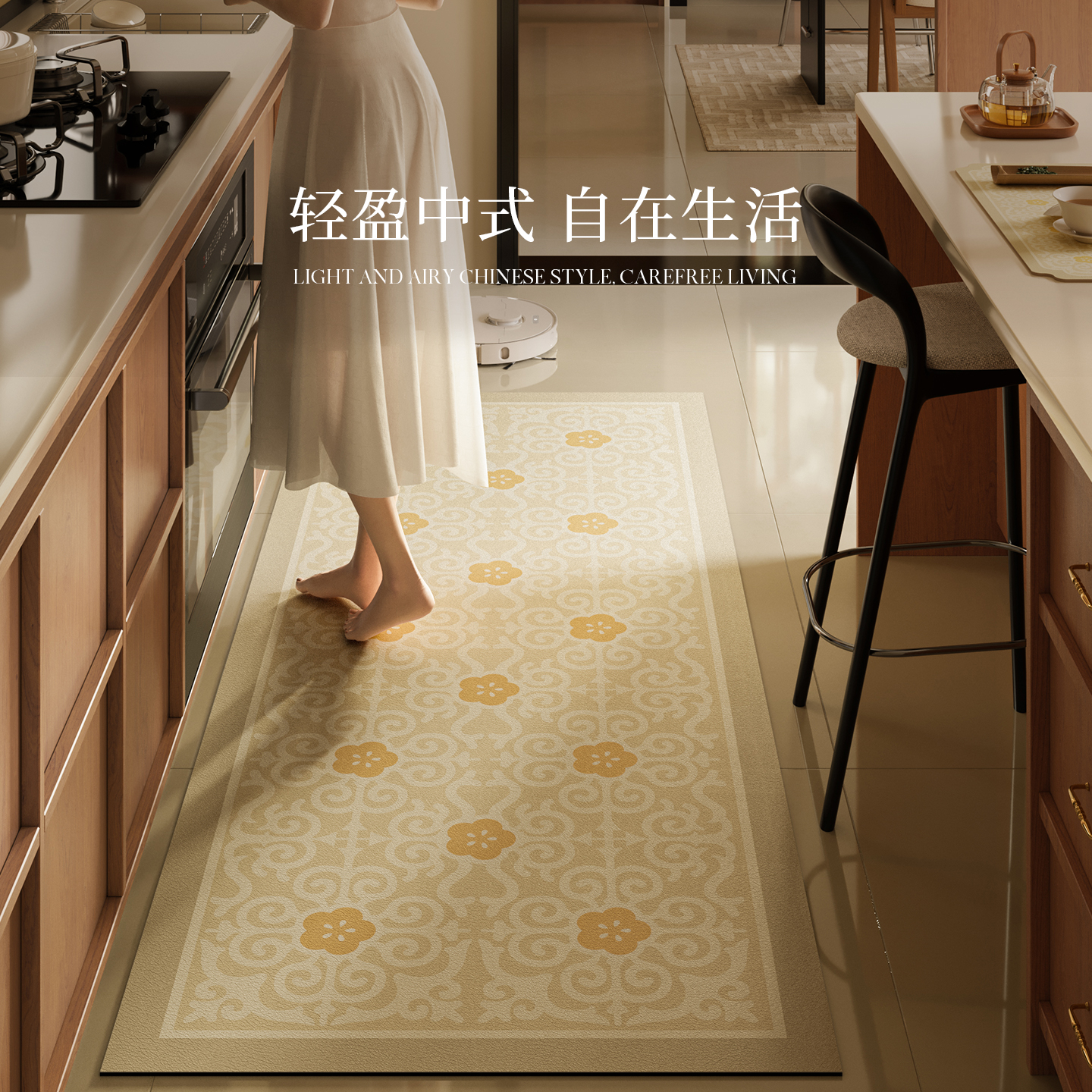 硅藻泥厨房地垫防油吸水防滑耐脏