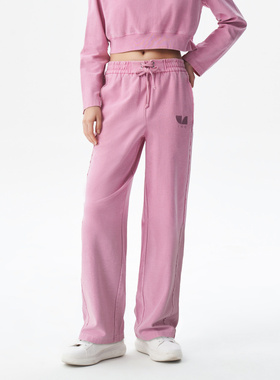 IRO NIGHT 2025年冬季松紧腰直筒休闲运动纯棉长裤IWF351K01800