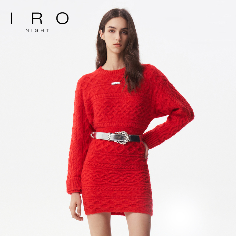 绵羊毛法式IRO针织圆领肌理针织