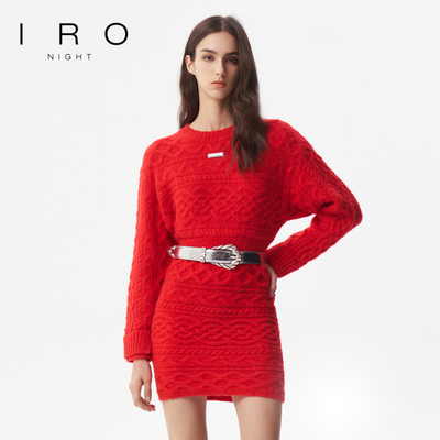 绵羊毛法式IRO针织圆领肌理针织