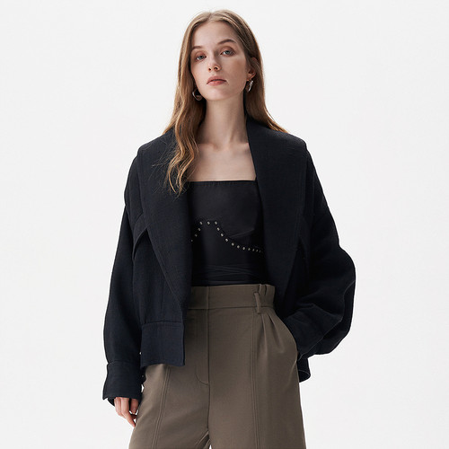 IRO Night 2025年冬季翻领宽松薄款长袖外套WP137HIMARISPE25S