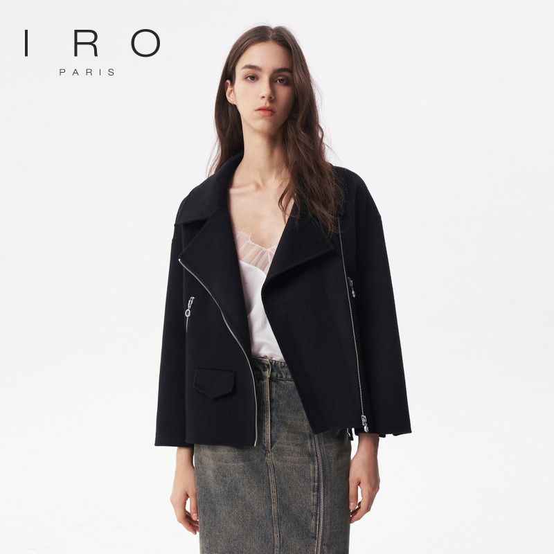 秋季双面呢外套IRO羊毛法式