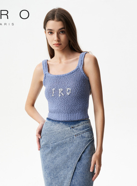 IRO NIGHT 2025春季休闲滴胶LOGO短款针织吊带背心女IWF342M07300