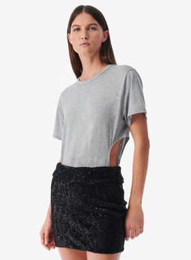 IRO NIGHT 2025年夏季腰部镂空T恤圆领纯色短袖WP19BONNIE24S