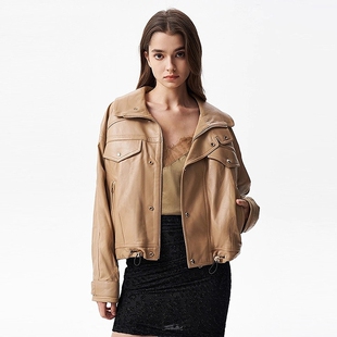IRO NIGHT 2025年冬季羊皮革工装帅气女士皮衣外套CWP137ADAHI23W