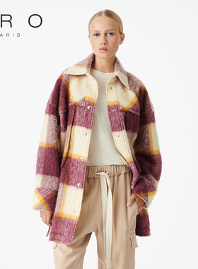 【明星同款】IRO NIGHT 2025年中长款衬衫式毛呢外套WP01PAJE22W