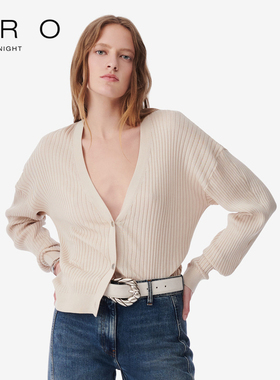 IRO NIGHT 2026年春季桑蚕丝棉针织深V修身开衫外套WM12MAXO24S