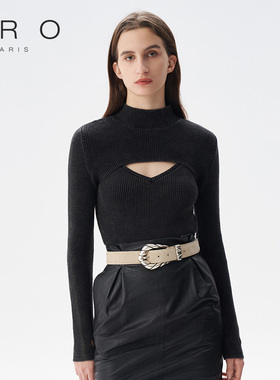 IRO NIGHT 2025春季修身镂空针织衫吊带两件套上衣IWF341M03000