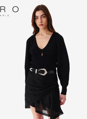 IRO NIGHT 2025年春季款镂空针织衫插肩袖毛衣WP12ADSILA23W