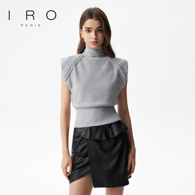 早秋针织上衣IRO高领收腰无袖