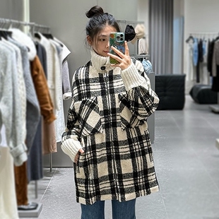 IRO NIGHT 2025年冬中长款保暖工装毛呢外套CWM100KONTINSPE223W