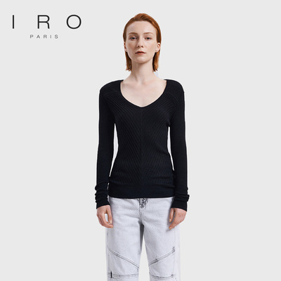 IRO羊毛深V领显瘦打底针织上衣