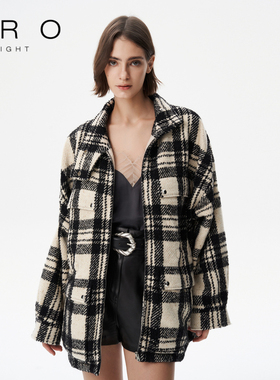 IRO NIGHT  2026年春季中长款格子衬衫式毛呢外套WM137XANA23W