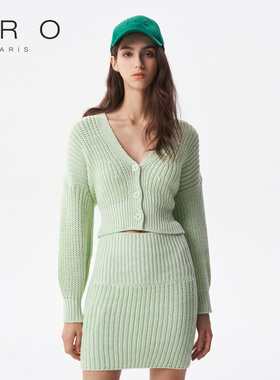 IRO NIGHT 2026年春季V领落肩开衫粗针织外套毛衣WP13UBERTA23S