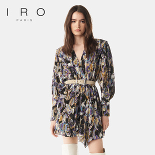 轻奢佩斯利印花性感V领连衣裙WP33DAMIE22W 2025年春季 IRO Night