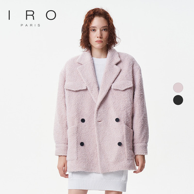 IRO法式轻奢英伦双排扣毛呢外套