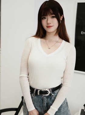 IRO NIGHT 2026年春季绵羊毛打底衫长袖V领针织衫IWW353M00100