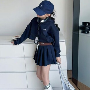 女童卫衣春秋套装2026新款儿童服装洋气时髦百褶裙两件套女孩童装