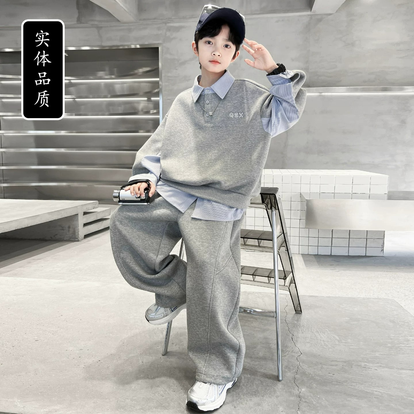 男童秋装套装酷帅2026新款儿童秋季卫衣运动服大童春秋款韩系衣服