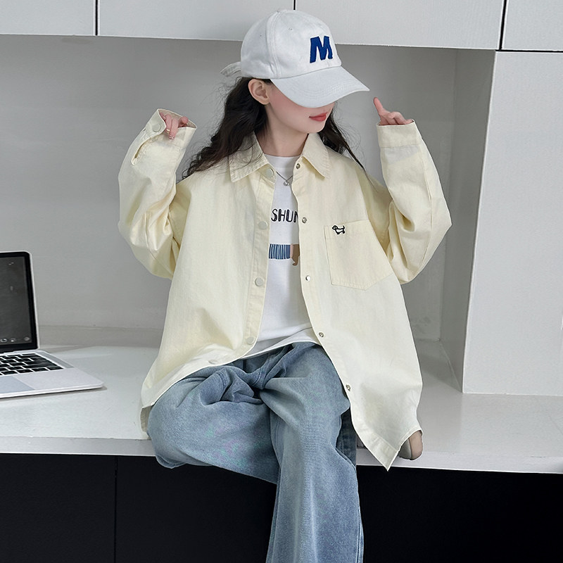 女童夏季薄款外套2026新款女大童夏款衬衫洋气儿童春秋防晒衣透气图片
