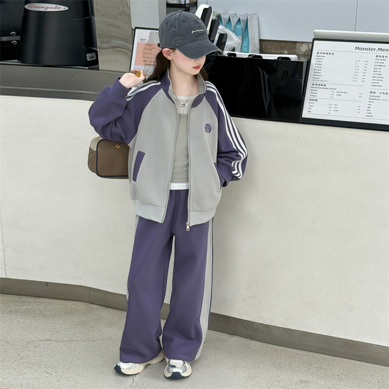女童秋装运动套装2026新款儿童巨好看秋季衣服大童外套裤子两件套