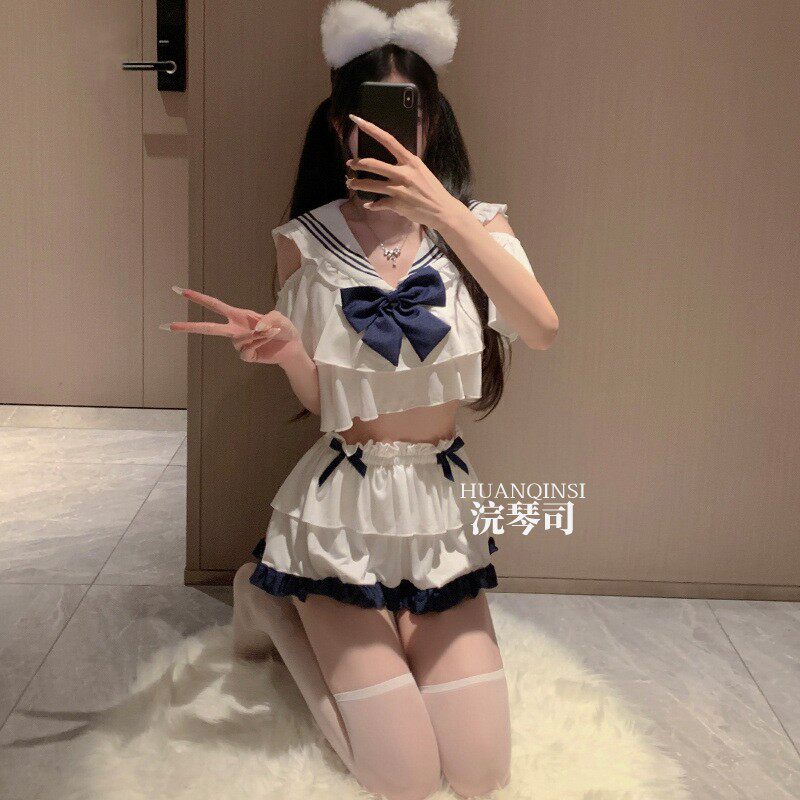 禁欲系JK制服床上性感睡衣吊带睡裙情侣女款纯欲风高级感趣味内衣
