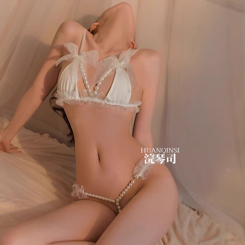 性感床上大尺度趣味睡衣情感悄趣内衣情侣约会禁欲系珍珠制服纯欲