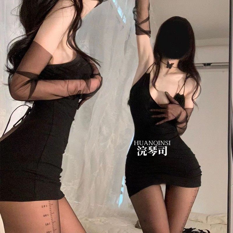 性感睡衣女春夏冰丝蕾丝2025新款薄款修身显瘦纯欲风火辣吊带睡裙