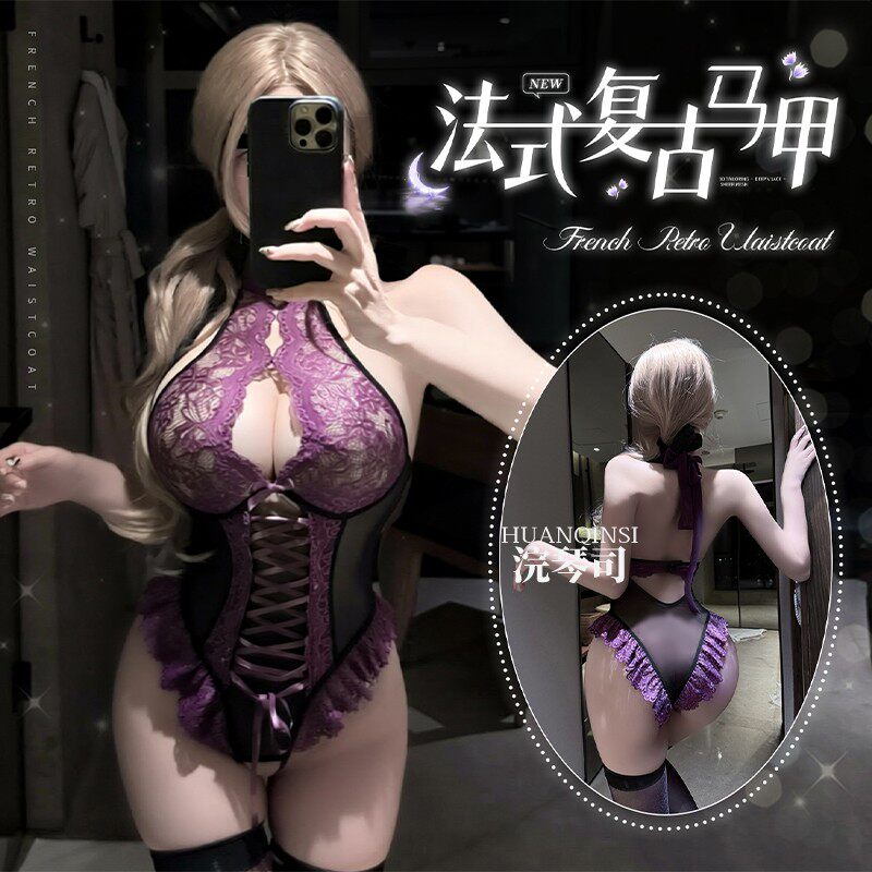 性感睡衣女纯欲风qqny蕾丝马甲诱惑制服小胸激情床上情感趣味睡裙