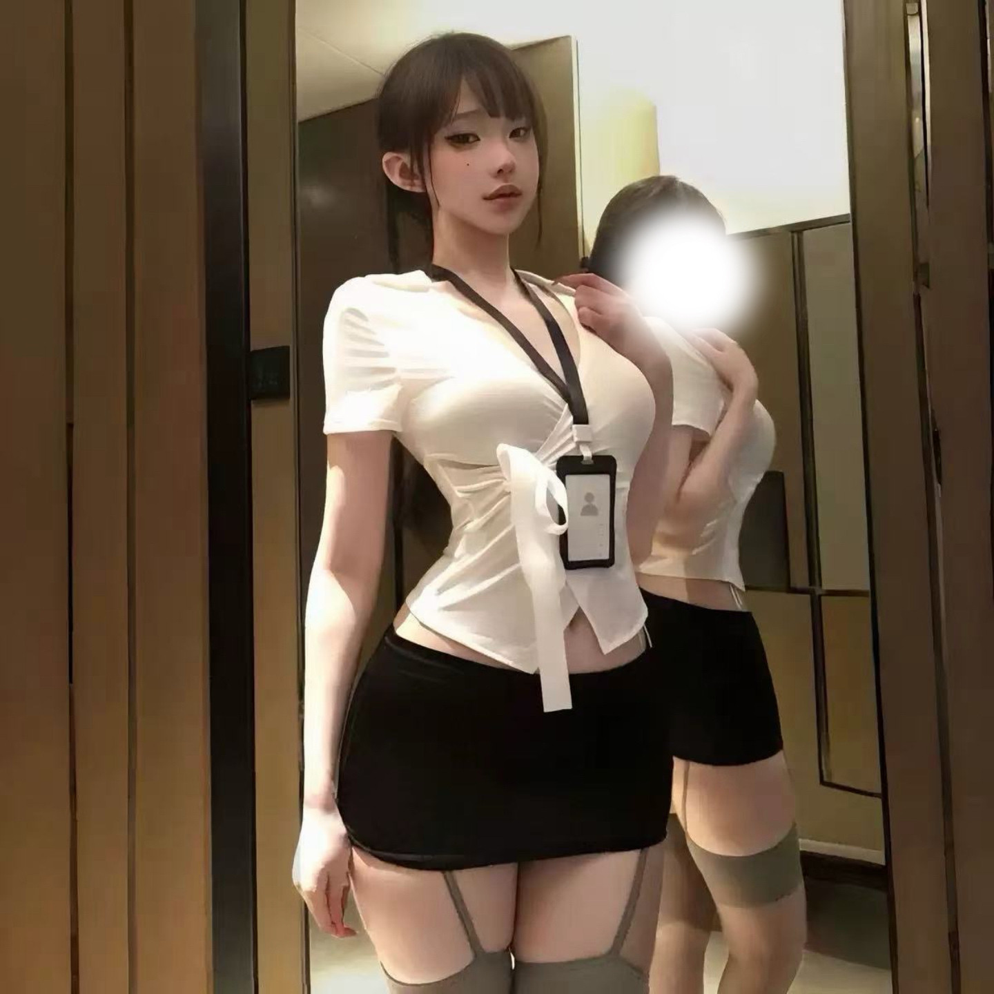 大码性感秘书制服套装女纯欲OL角色扮演办公室老师紧身包臀裙qqny