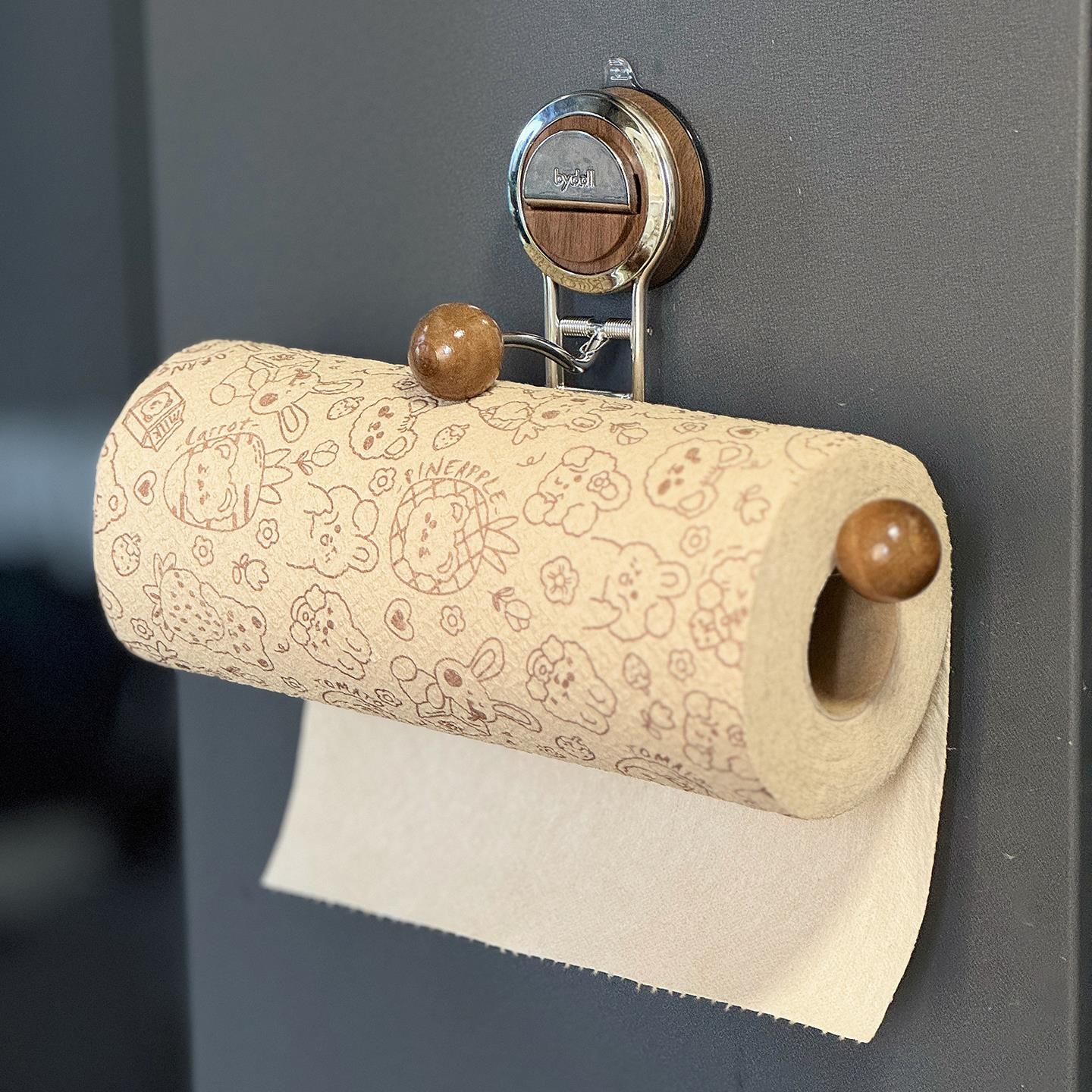 厨房纸巾挂架吸盘免打孔保鲜膜懒人抹布置物架厕所卷筒卫生纸化妆