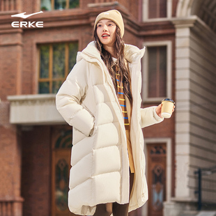 新款 羽绒服女冬季 女士四防羽绒衣大衣外套 鸿星尔克长款 炁凝科技