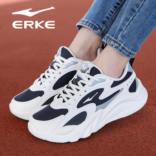 鸿星尔克运动鞋女鞋2025秋冬季新款休闲网面透气初中学生春秋跑鞋