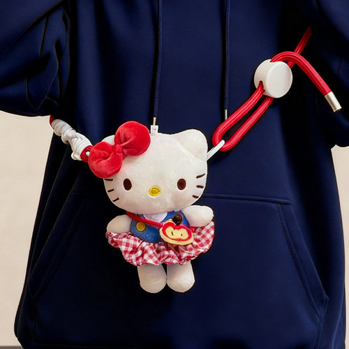 手机背夹kitty猫款装饰斜挎包可背个性手机壳hellokt可换装挂件