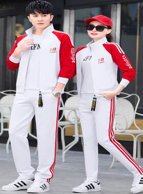 休闲情侣装2022新款时尚运动套装男女春秋开衫卫衣跑步服三件套潮