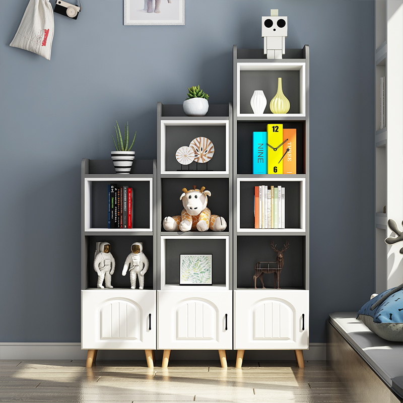 简易落地书架儿童小型卧室书柜学生家用经济型简约收纳客厅置物架