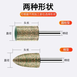 大白鲨芝麻抛光打磨圆柱形圆锥形6mm柄橡胶打磨头电摩风磨机电钻